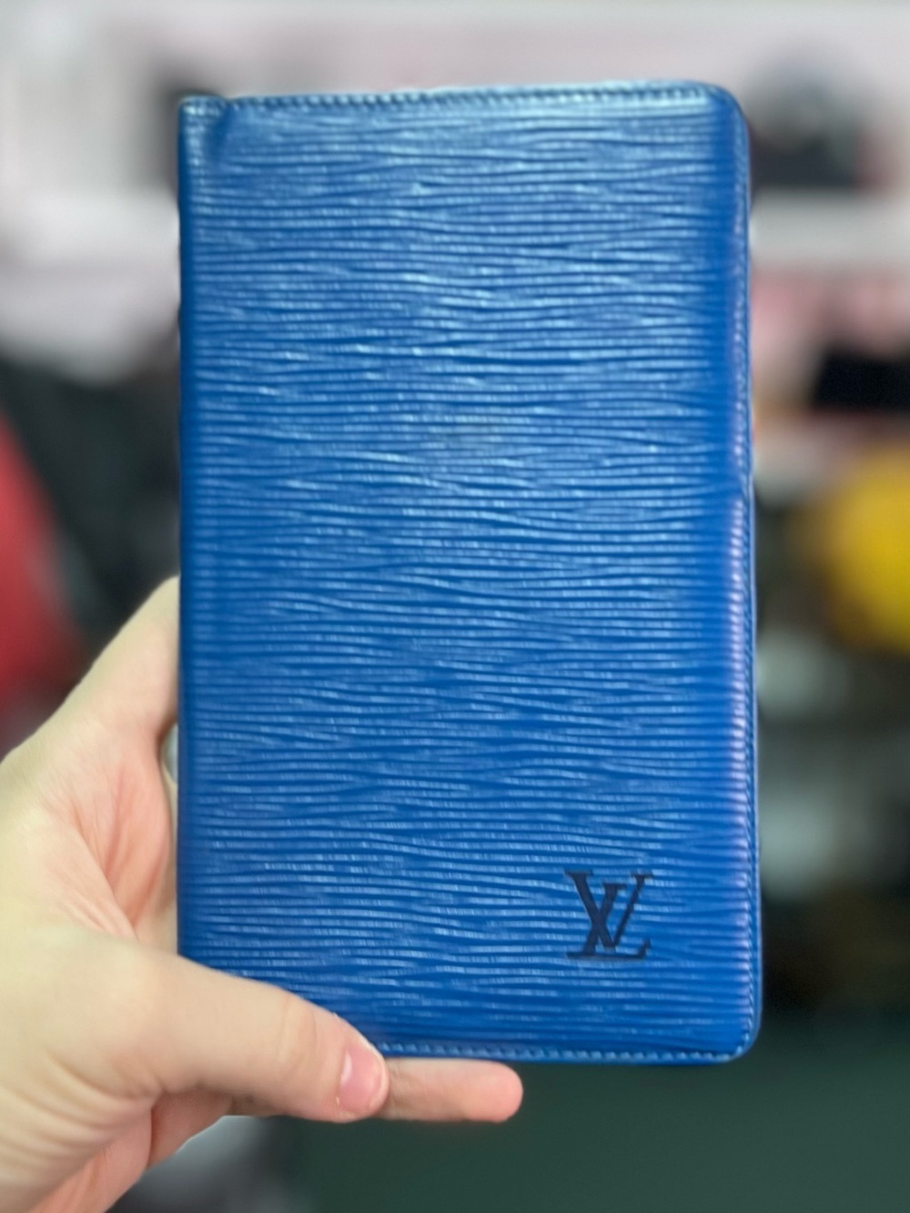 LV Long Blue Epi Leather Wallet